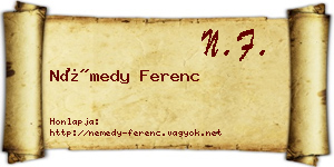 Némedy Ferenc névjegykártya