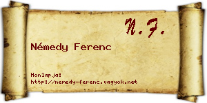 Némedy Ferenc névjegykártya