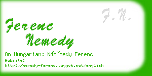 ferenc nemedy business card